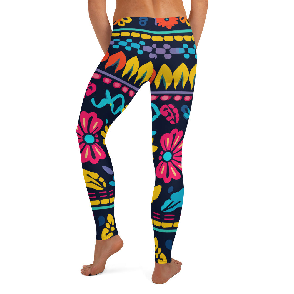 Latin Floral Art Leggings