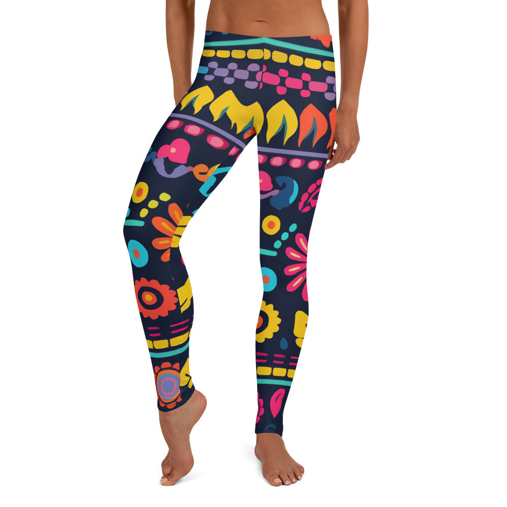 Latin Floral Art Leggings