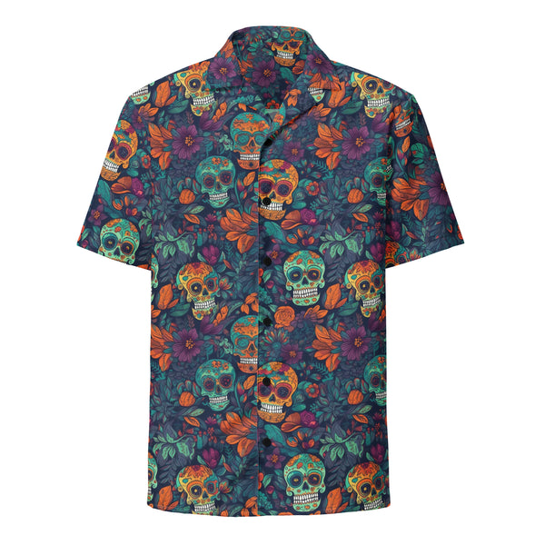 Calavera Bloom Guayabera Button Up Shirt Calavera Bloom Guayabera Button Up Shirt