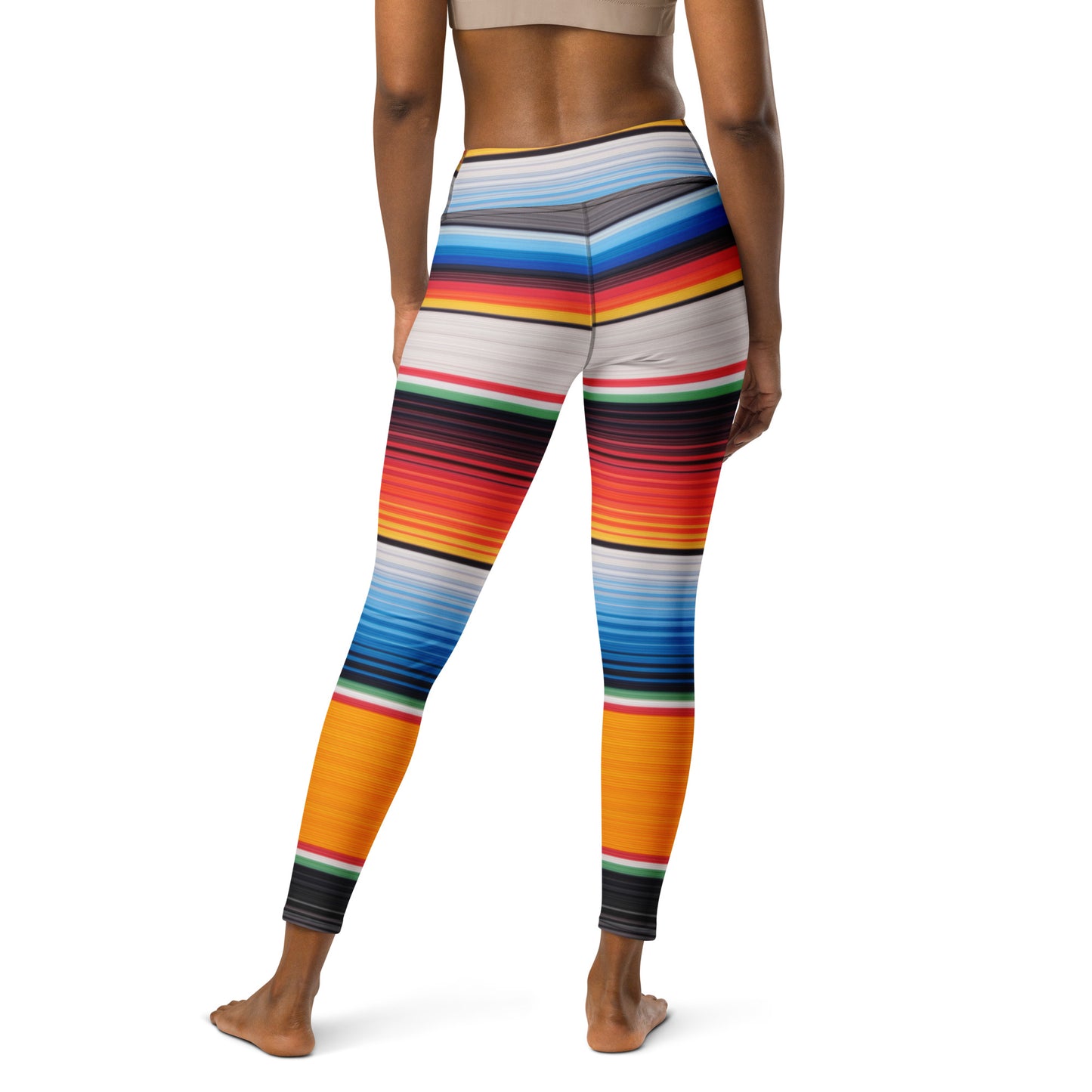 Shades of Orange Mexican Serape Yoga Leggings