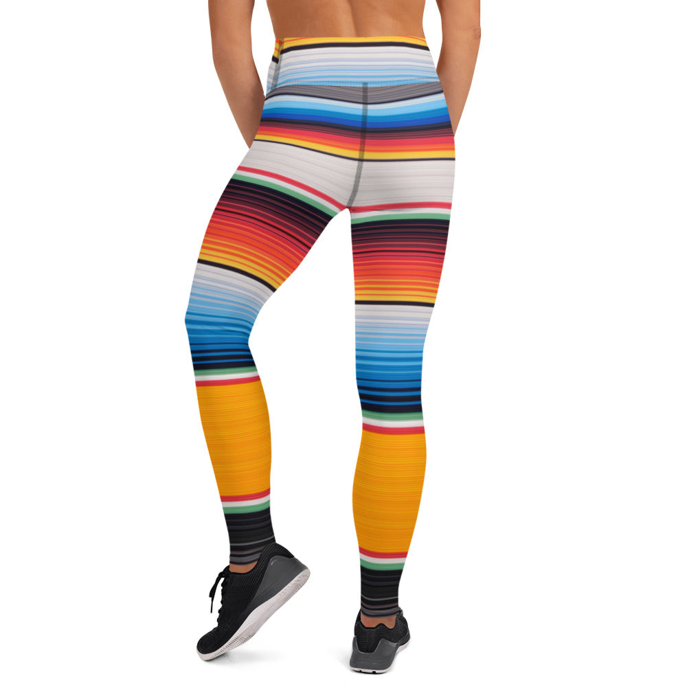 Shades of Orange Mexican Serape Yoga Leggings