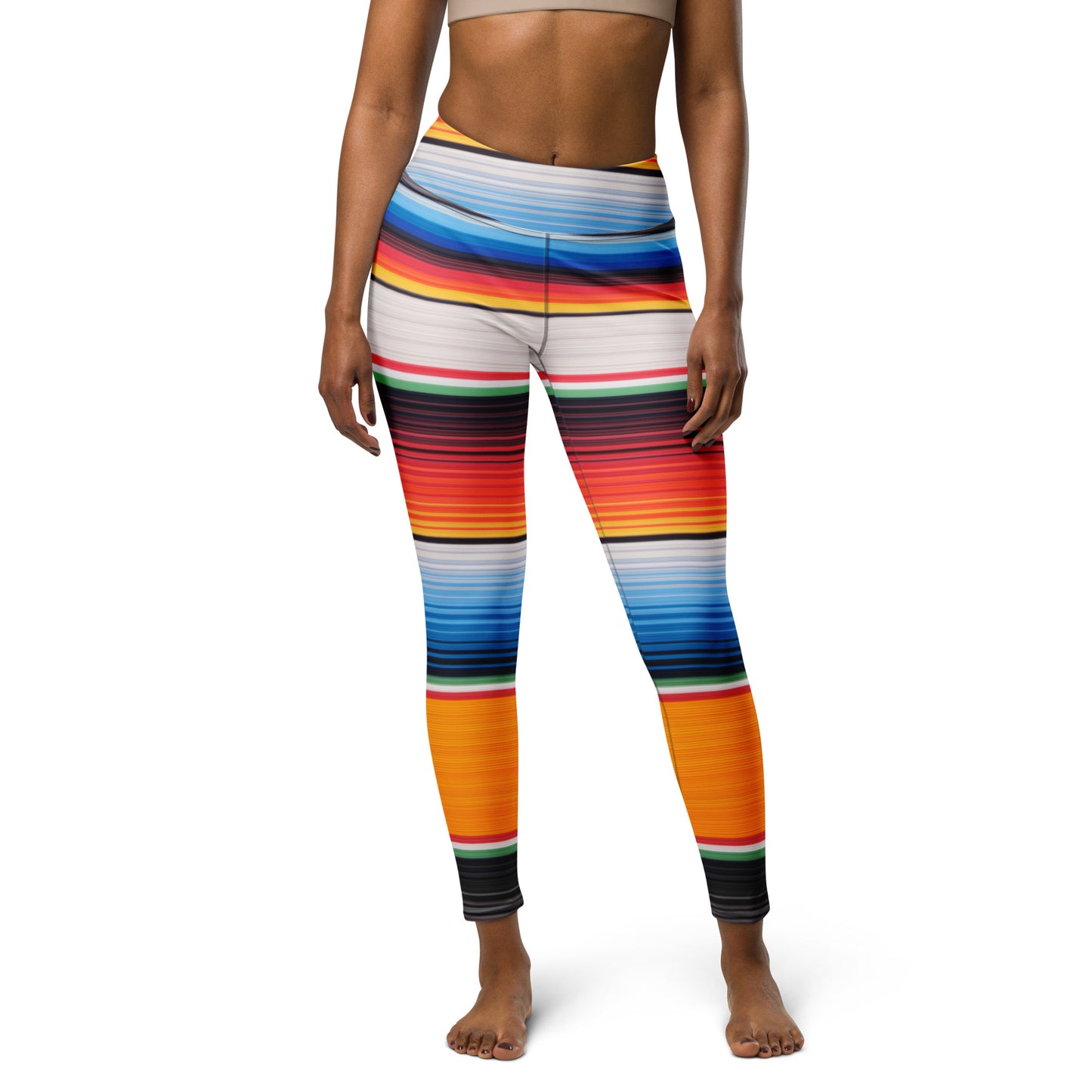 Shades of Orange Mexican Serape Yoga Leggings