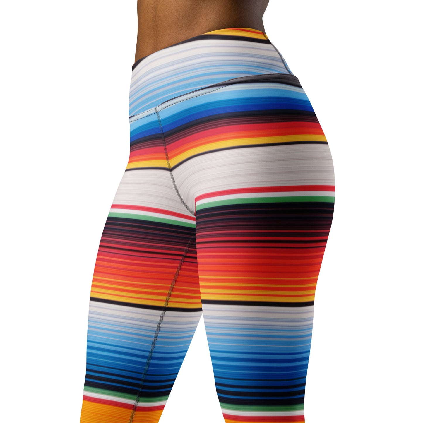 Shades of Orange Mexican Serape Yoga Leggings