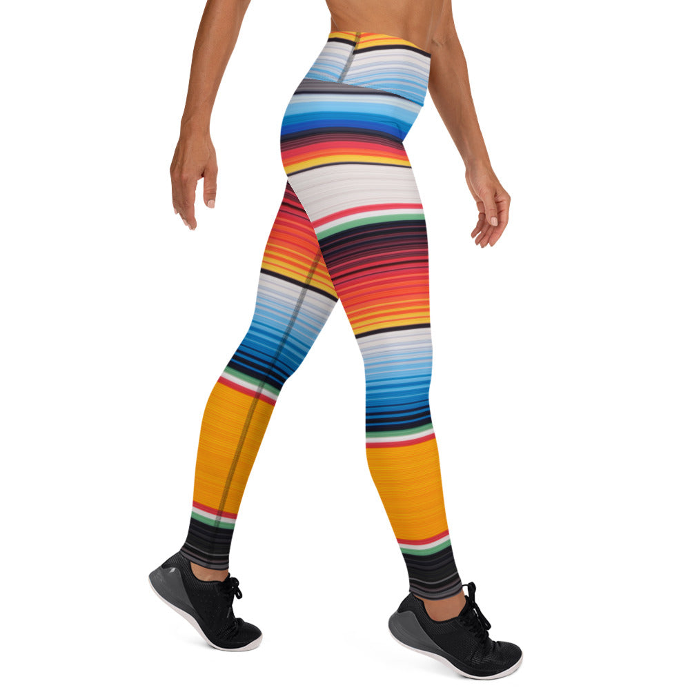 Shades of Orange Mexican Serape Yoga Leggings