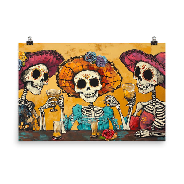 Almas de Fiesta Día de los Muertos Art Poster Almas de Fiesta Día de los Muertos Art Poster