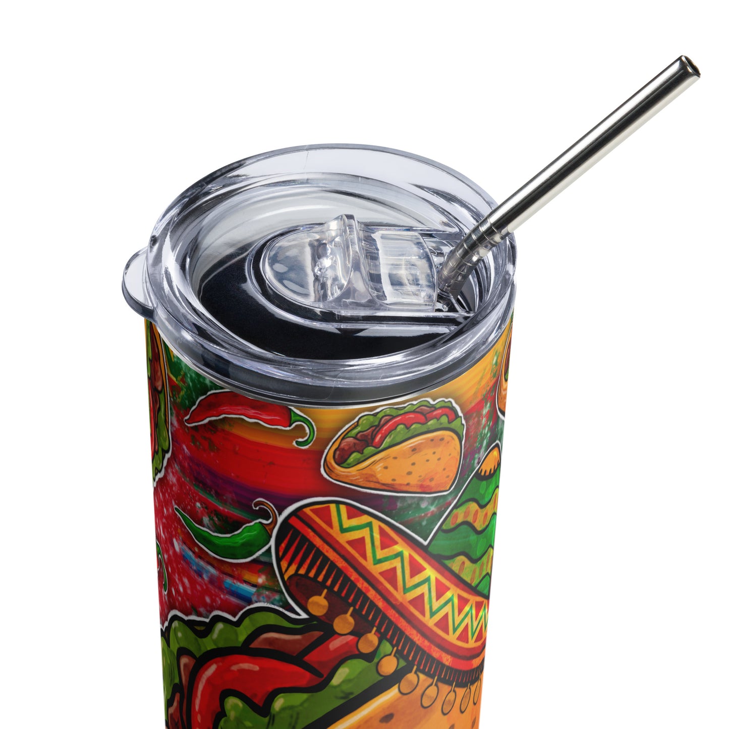 Tacos Y Sombrero Mexico Vibes Stainless steel tumbler