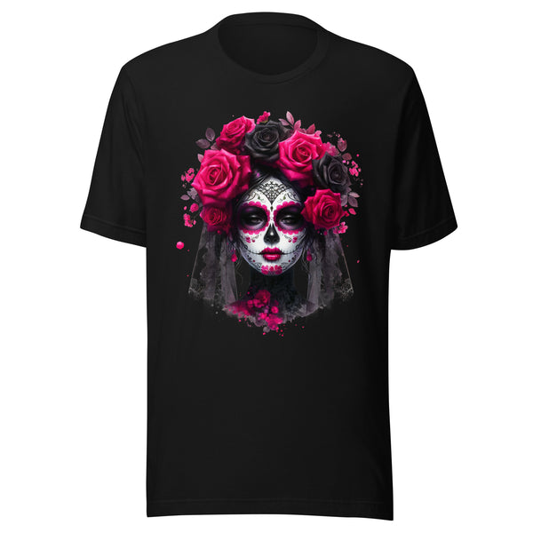 Catrina Elegante Sugar Skull Rose Crown T-Shirt Catrina Elegante Sugar Skull Rose Crown T-Shirt