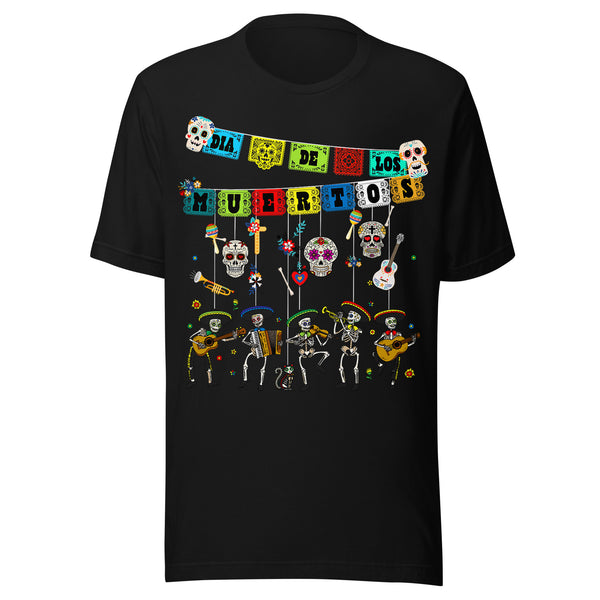 Dia De Los Muertos Hanging Skulls & Mariachi T-Shirt Dia De Los Muertos Hanging Skulls & Mariachi T-Shirt