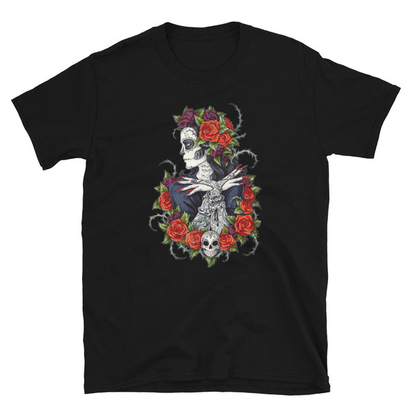 Rose Lady Dia De Los Muertos T-Shirt Rose Lady Dia De Los Muertos T-Shirt