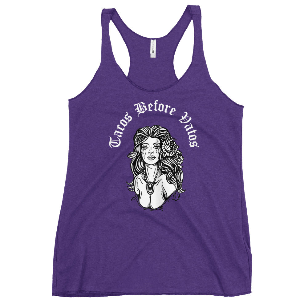 Tacos Before Vatos Chingona Racerback Tank Top