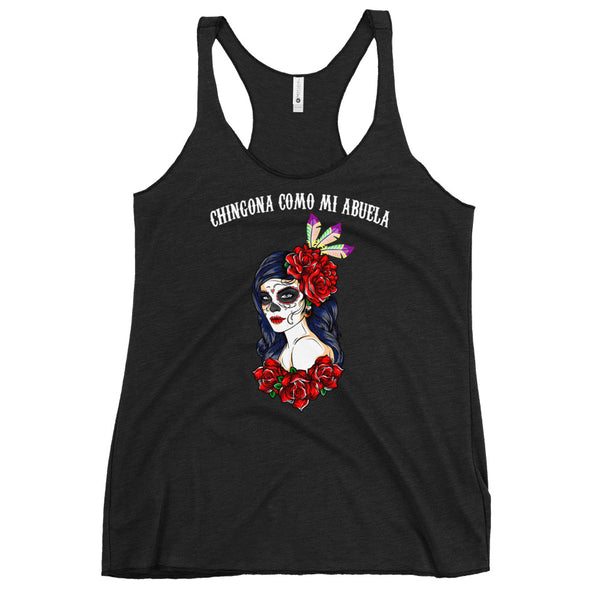 Chingona Como mi Abuela Women's Racerback Tank Top Chingona Como mi Abuela Women's Racerback Tank Top