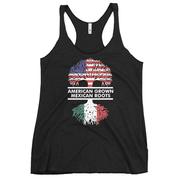 American Grown Mexican Roots Racerback Tank American Grown Mexican Roots Racerback Tank