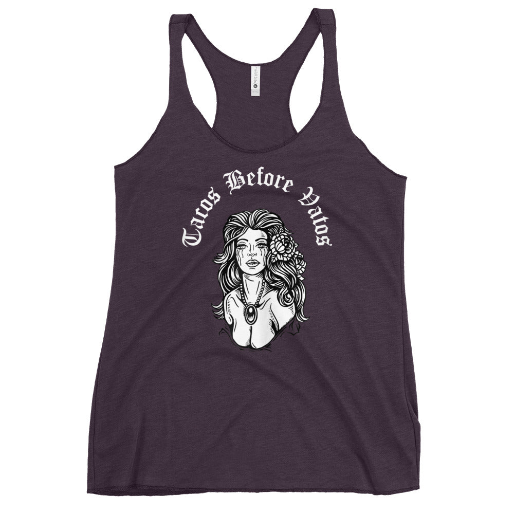 Tacos Before Vatos Chingona Racerback Tank Top