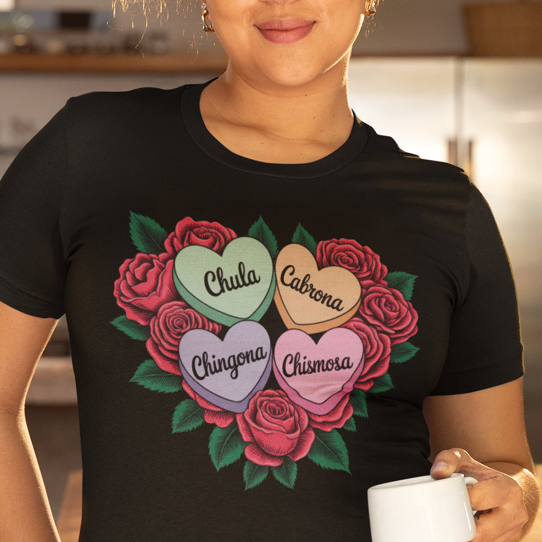 Chingona Energy Candy Hearts T-Shirt