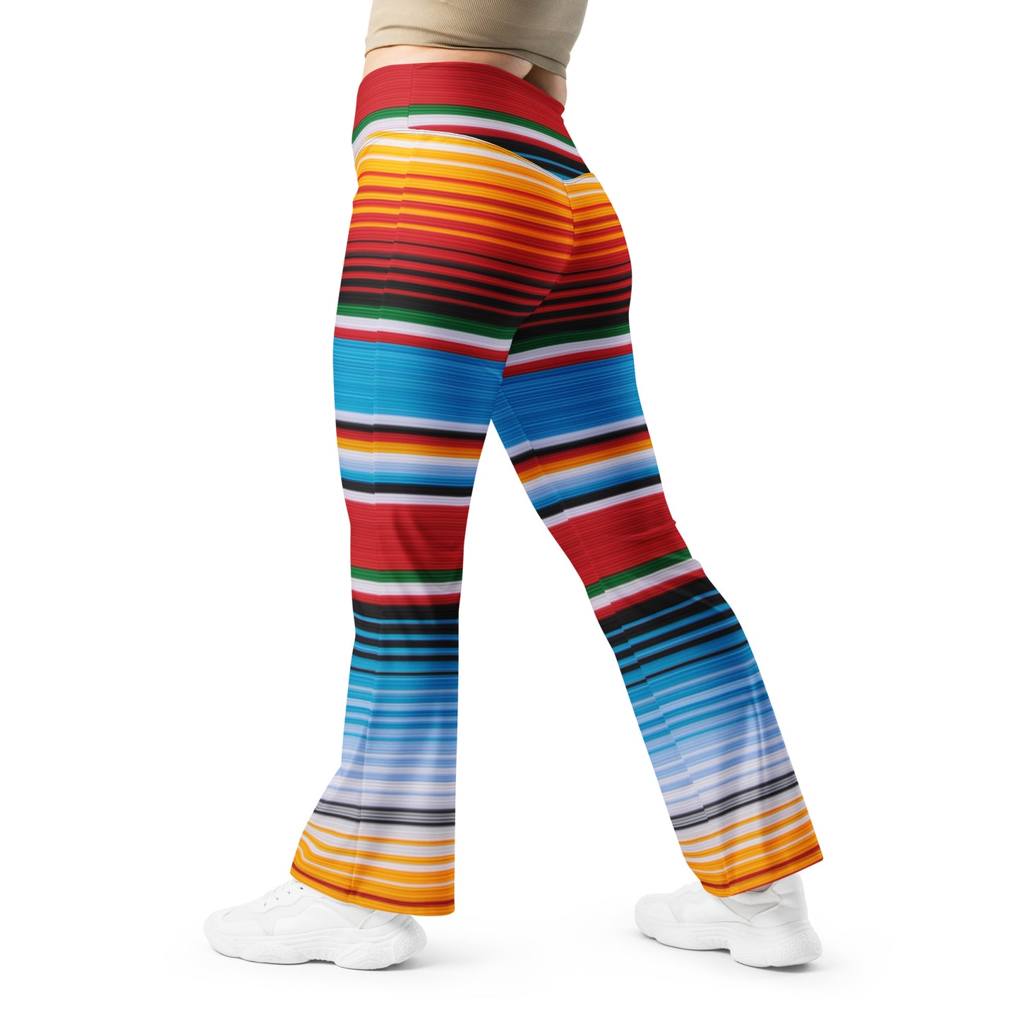 Shades of Orange Mexican Serape Printed Flare leggings