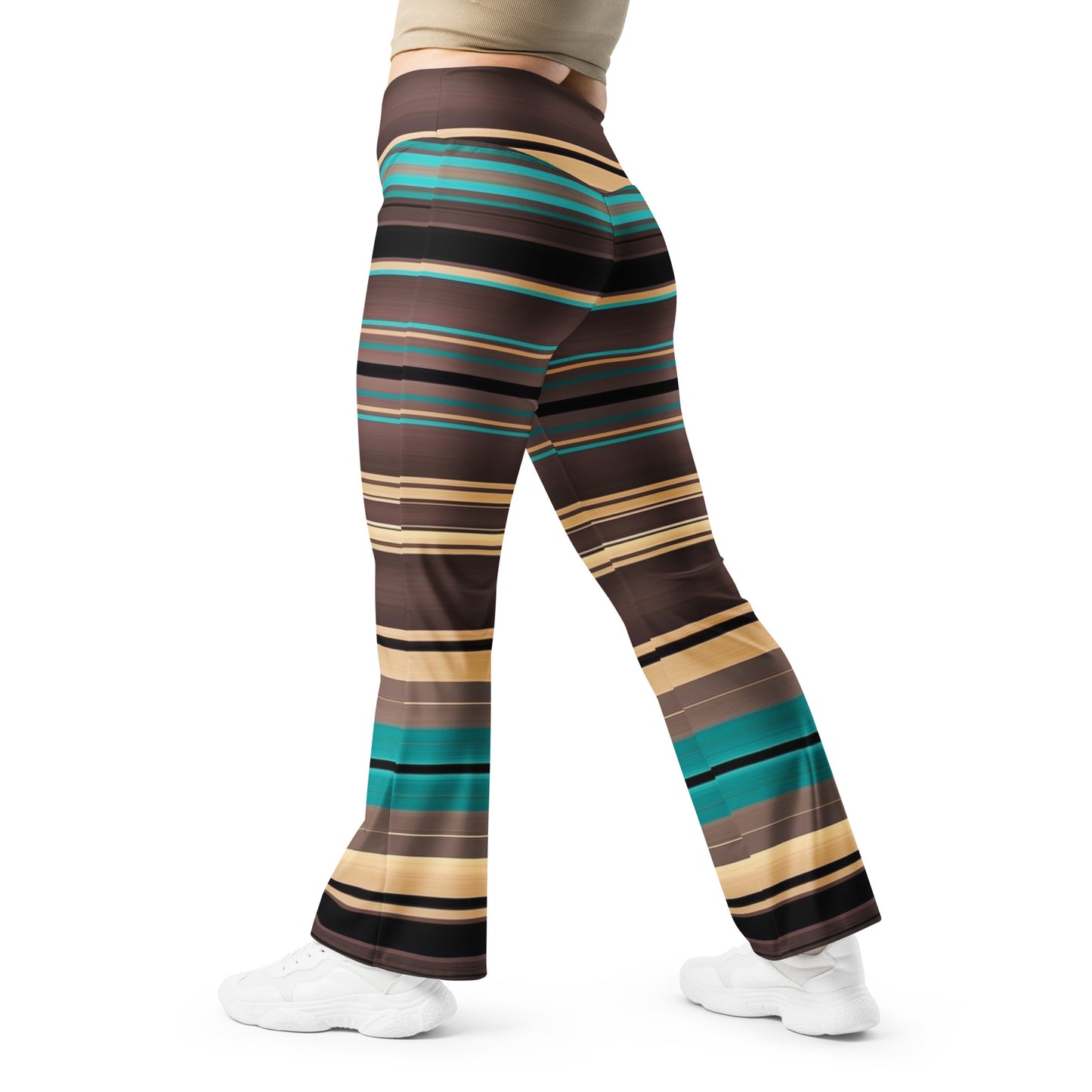 Shades of Brown Mexican Serape Printed Flare leggings