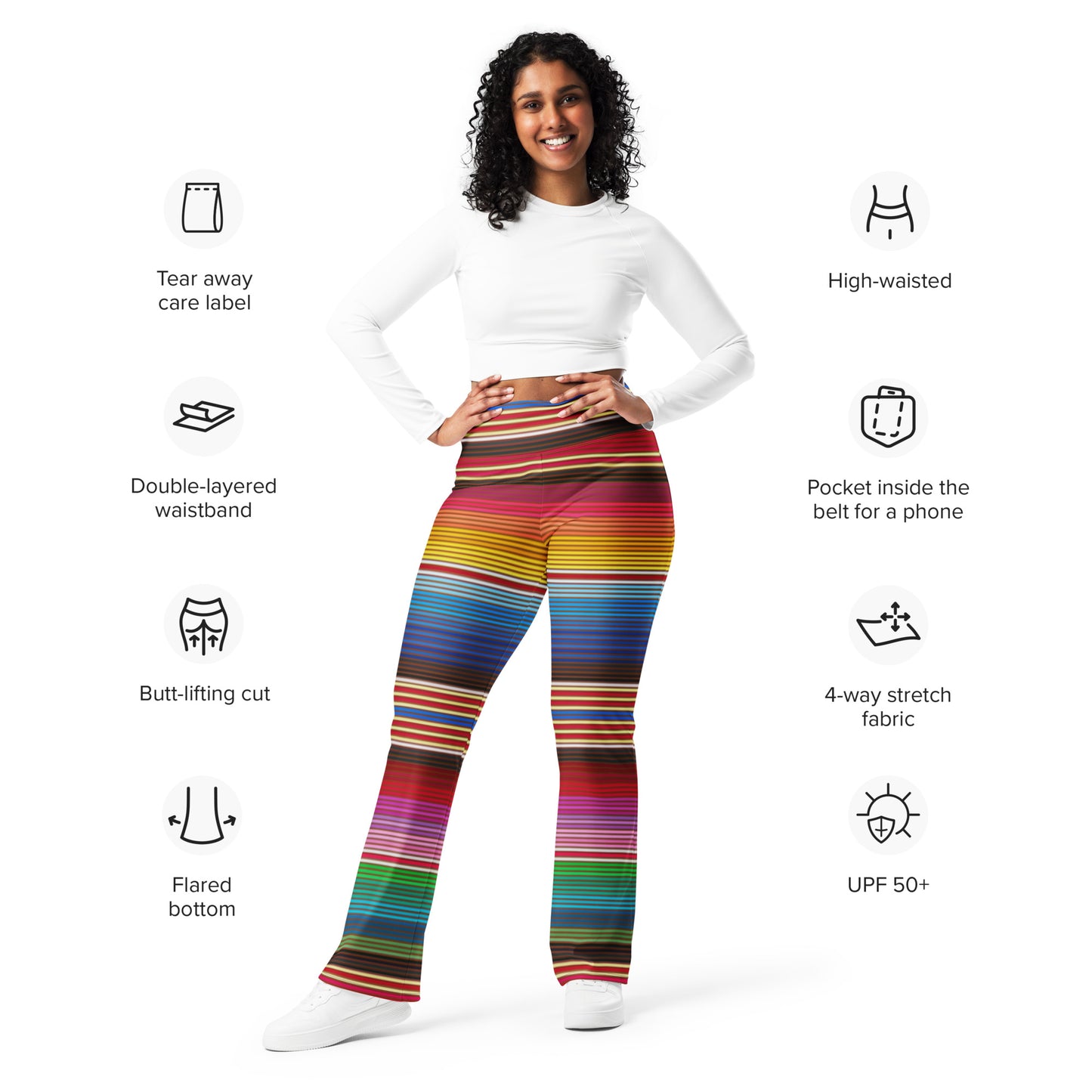 Multi Color Mexican Serape Printed Flare leggings