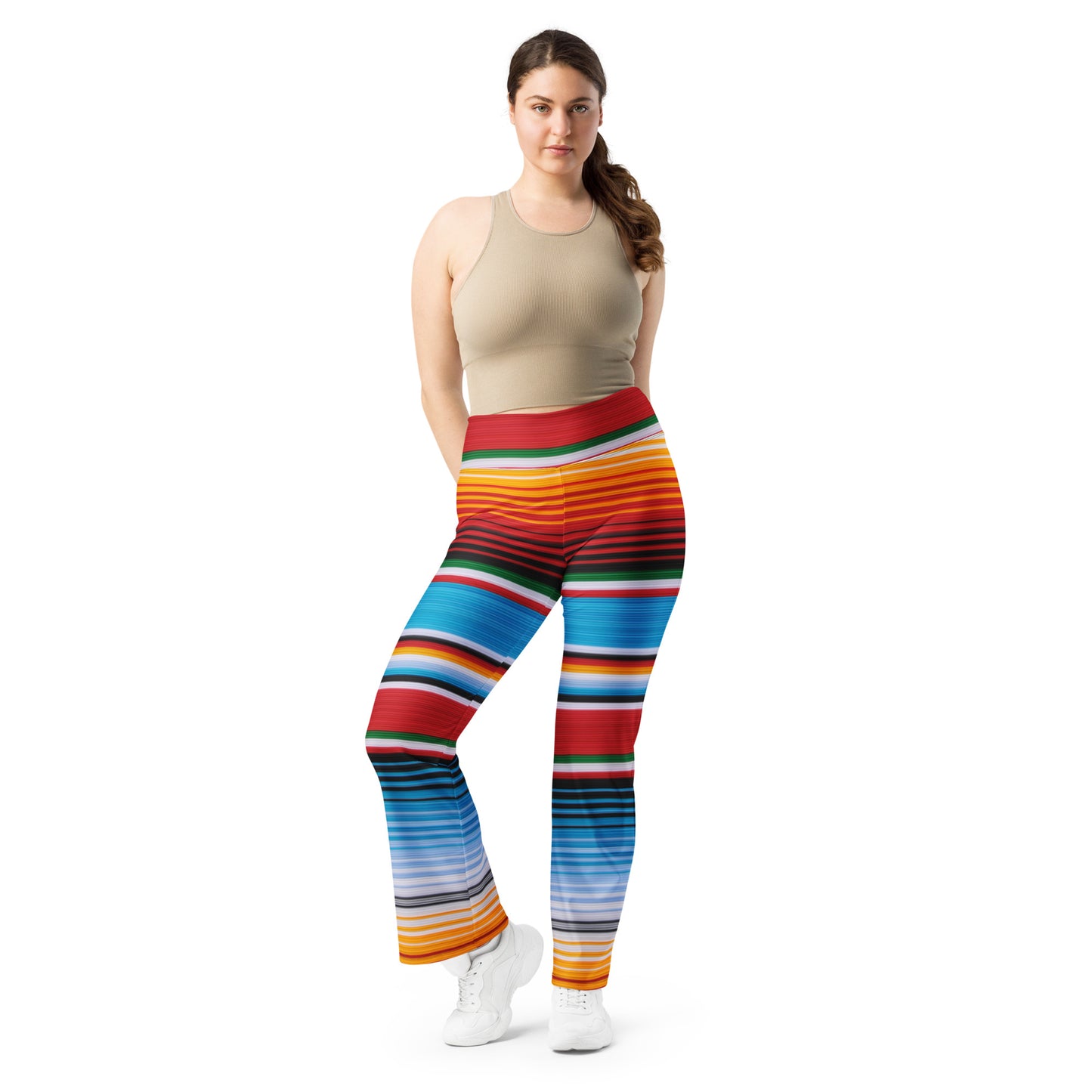 Shades of Orange Mexican Serape Printed Flare leggings