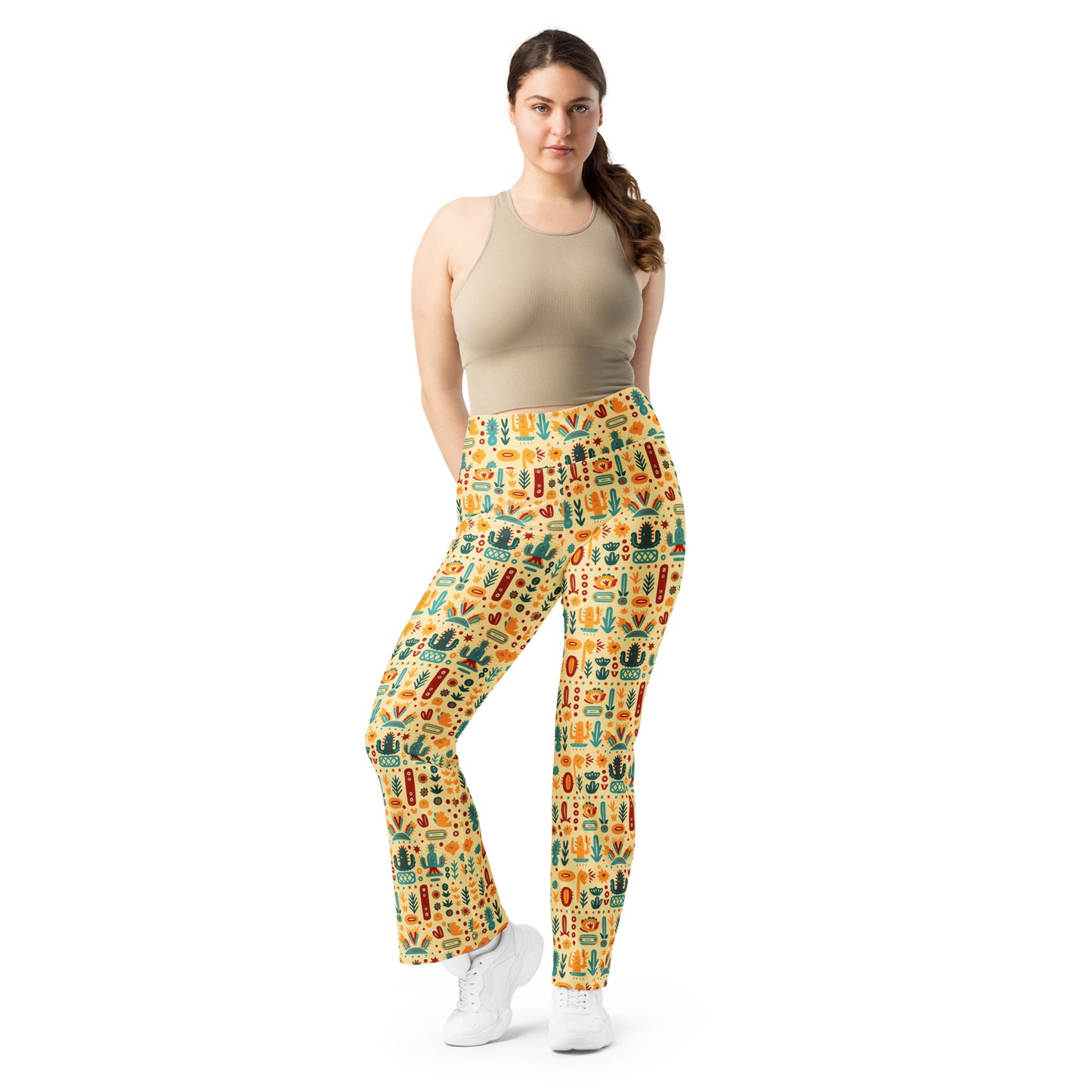 Mexican Art Printed Flare leggings