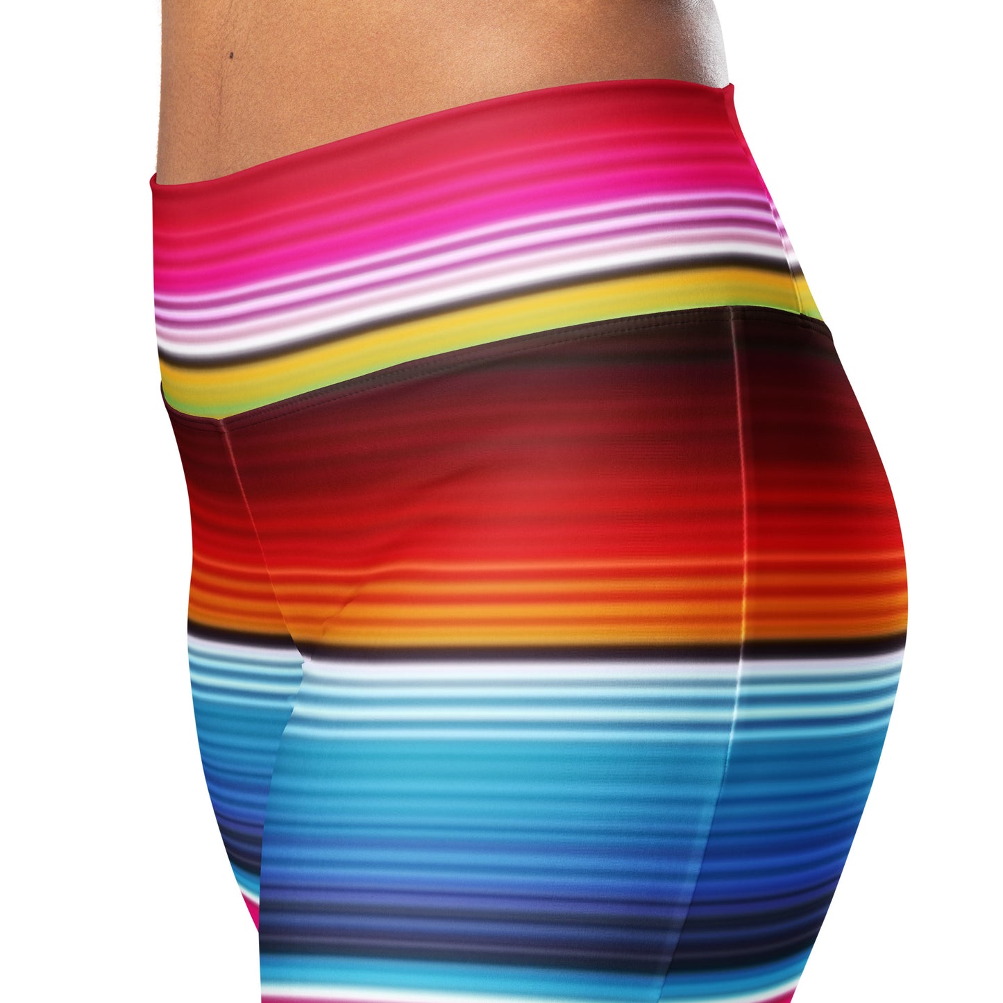 Shades of Pink Mexican Serape Printed Flare leggings