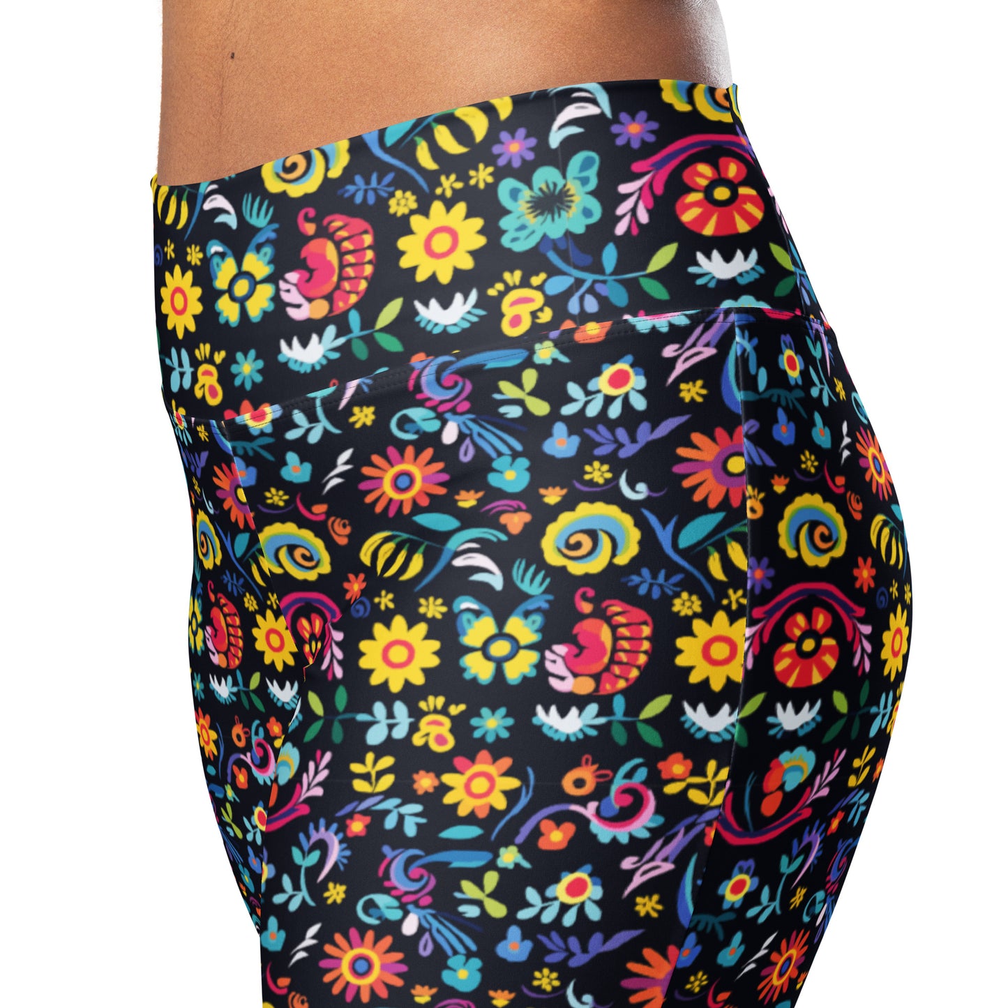 Mexican Latin Floral Printed Flare leggings