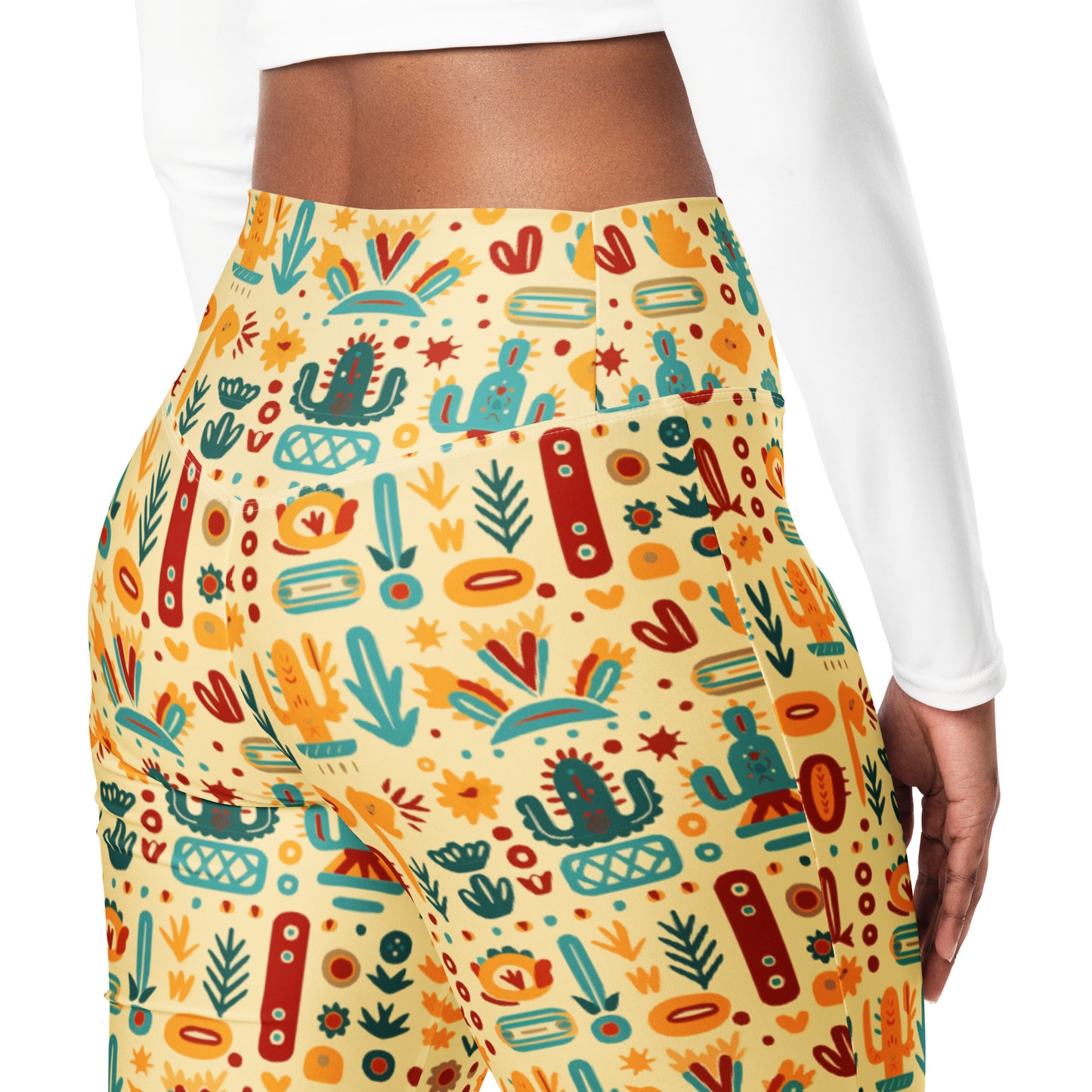 Mexican Art Printed Flare leggings