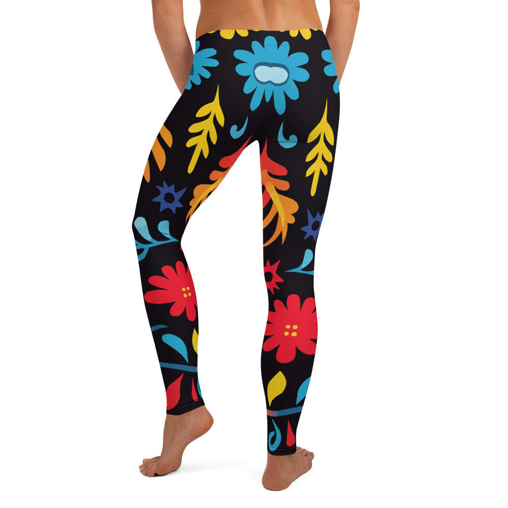 Mexican Floral Patter Leggings Latina Style