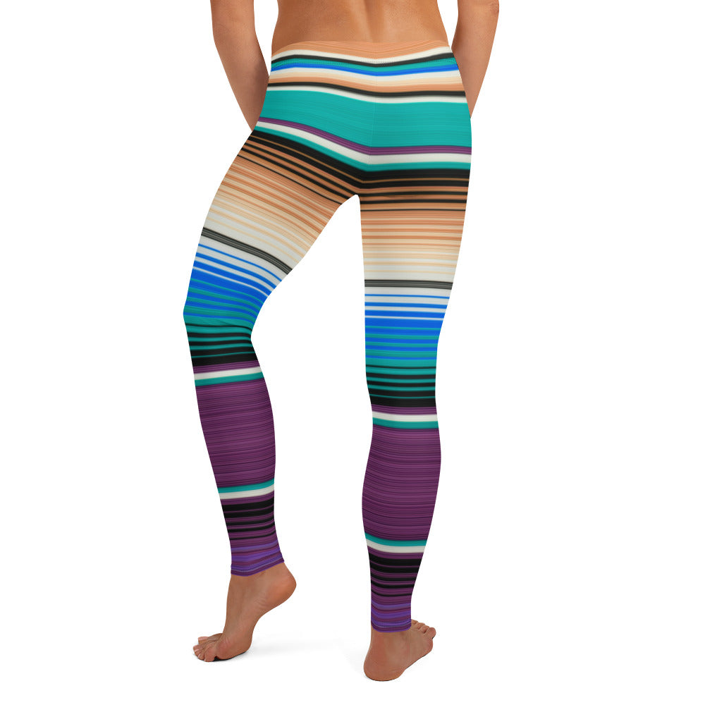 Mexican Serape Shades of Purple Leggings