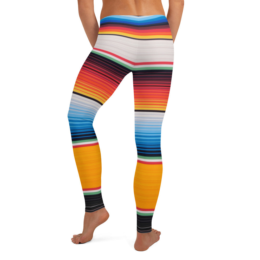 Mexican Serape Shades of Orange Leggings