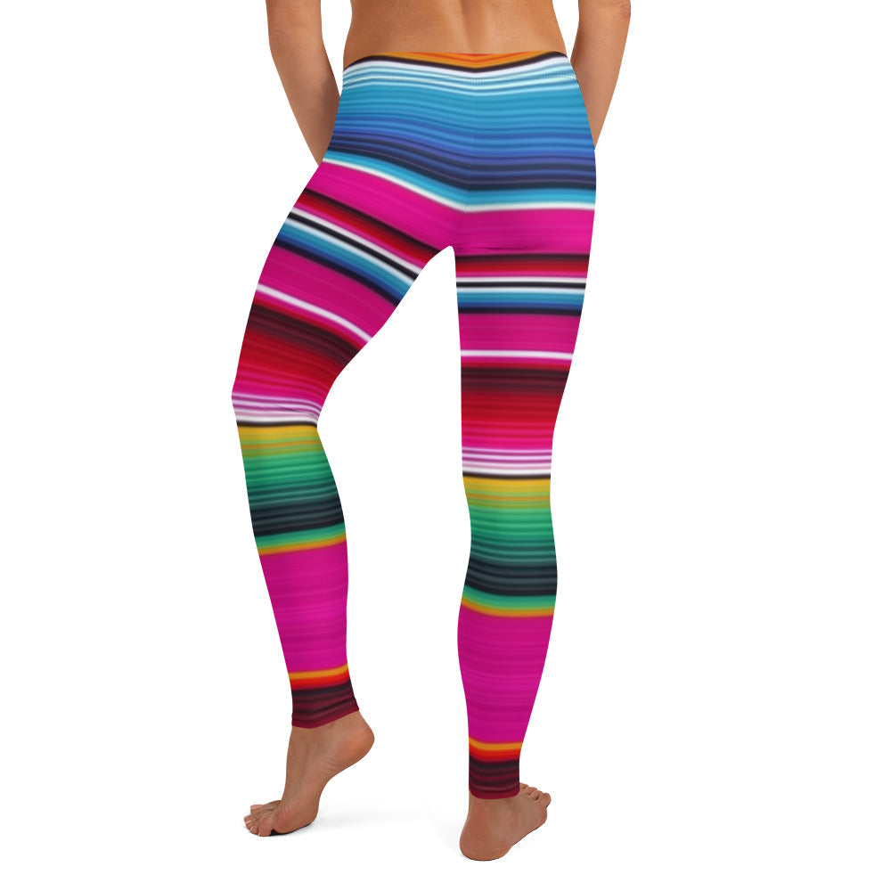 Mexican Serape Hot Pink Leggings