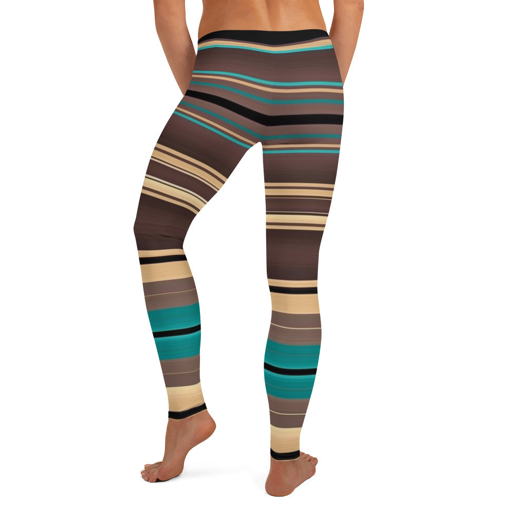 Mexican Serape Shades of Brown Leggings