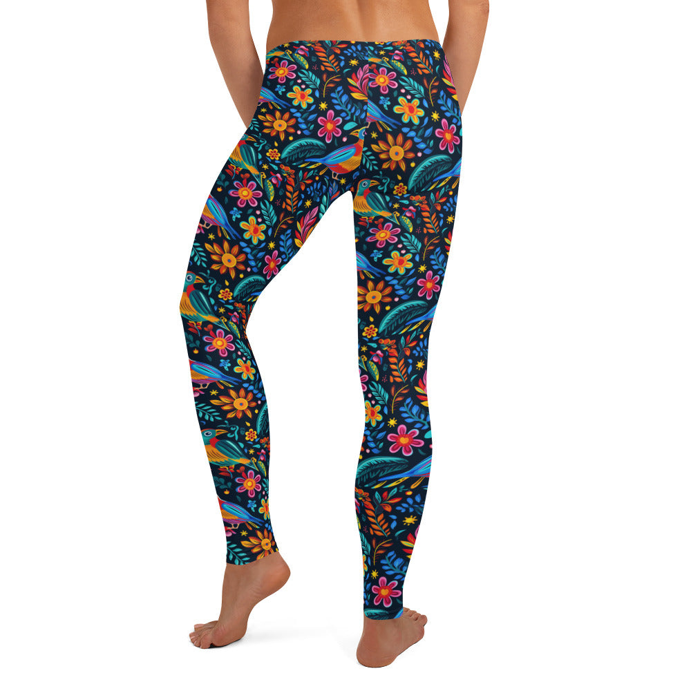 Blue Bird Garden Latin Art Leggings