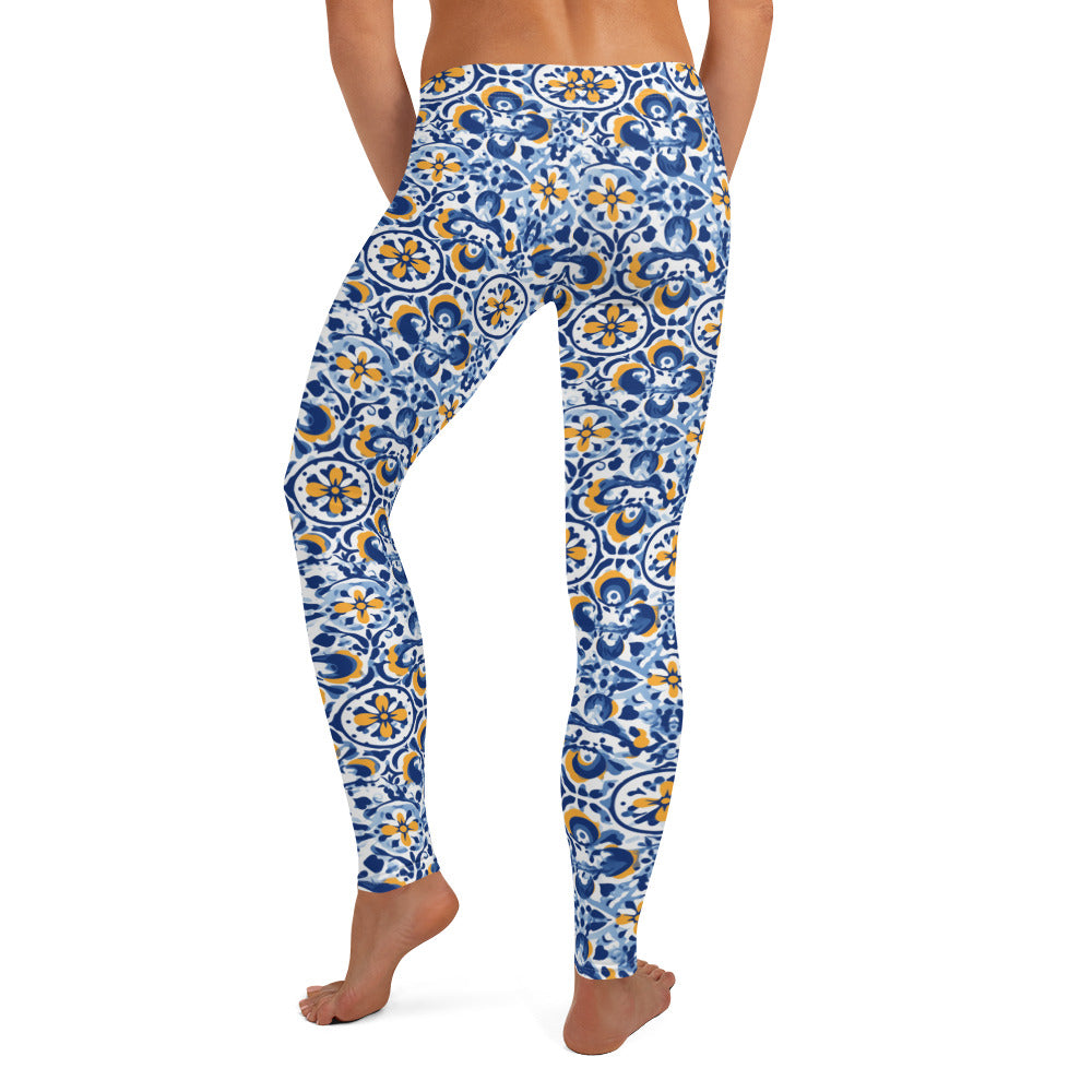 Mexican Talavera Pattern Latin Style Leggings