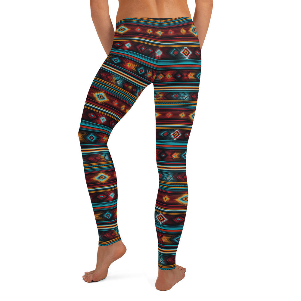 Mexican Blanket Geometric Pattern Leggings