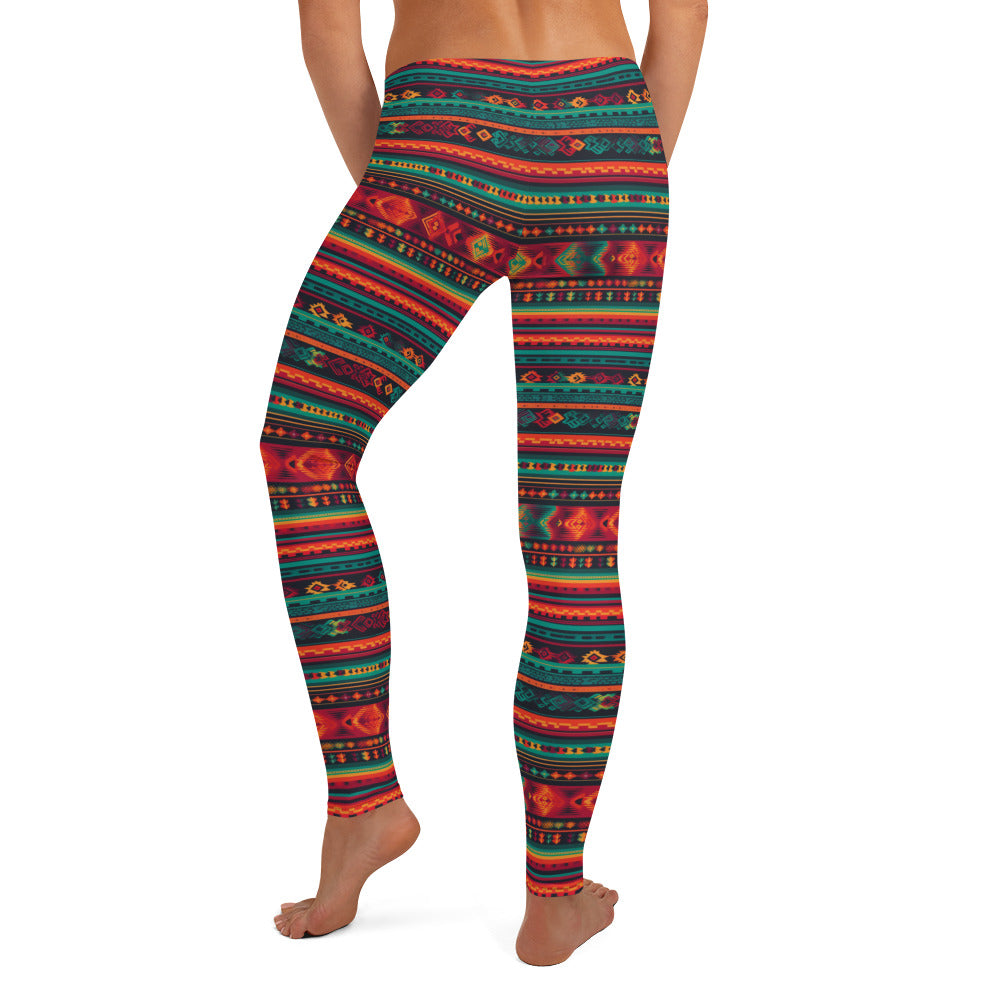 Mexican Fabric Pattern Leggings