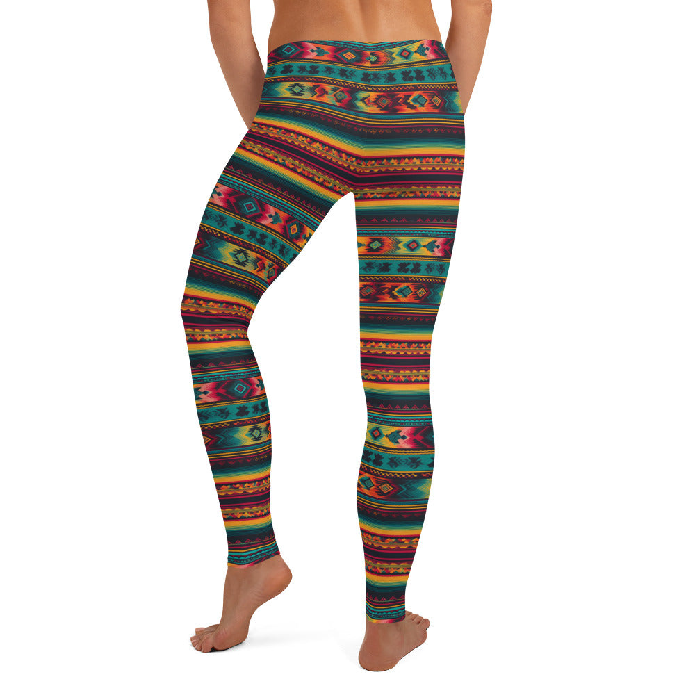 Mexican Fabric Art Pattern Leggings