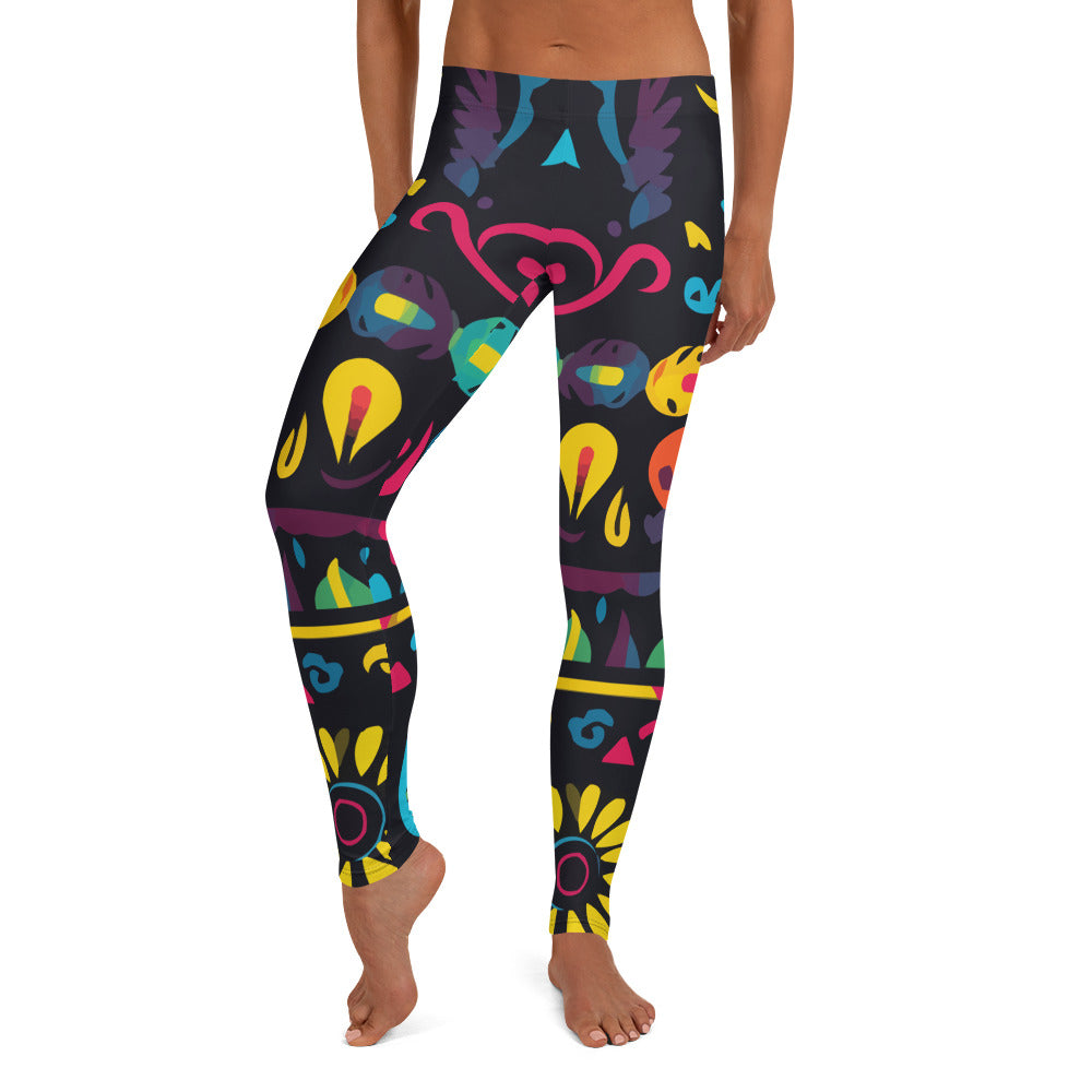 Latin Floral Art Leggings