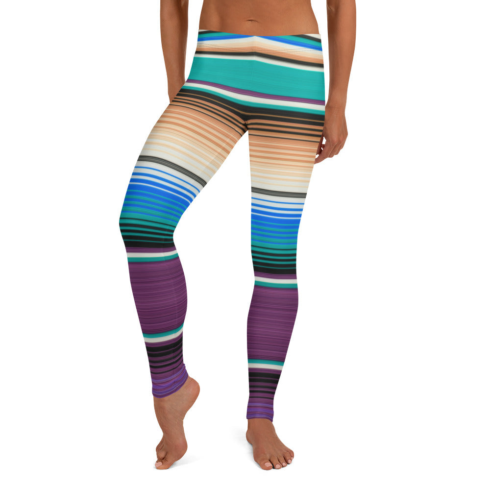 Mexican Serape Shades of Purple Leggings