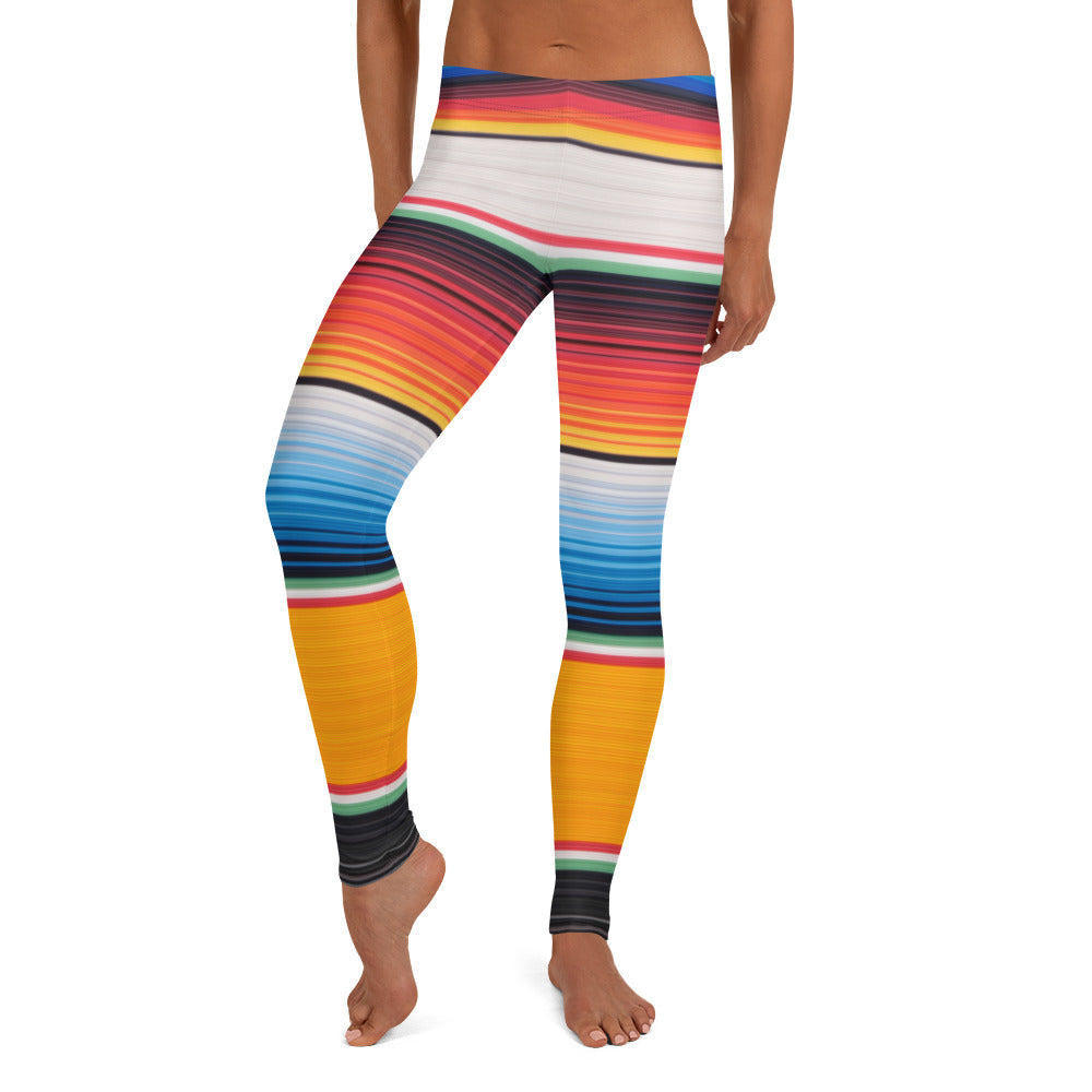 Mexican Serape Shades of Orange Leggings