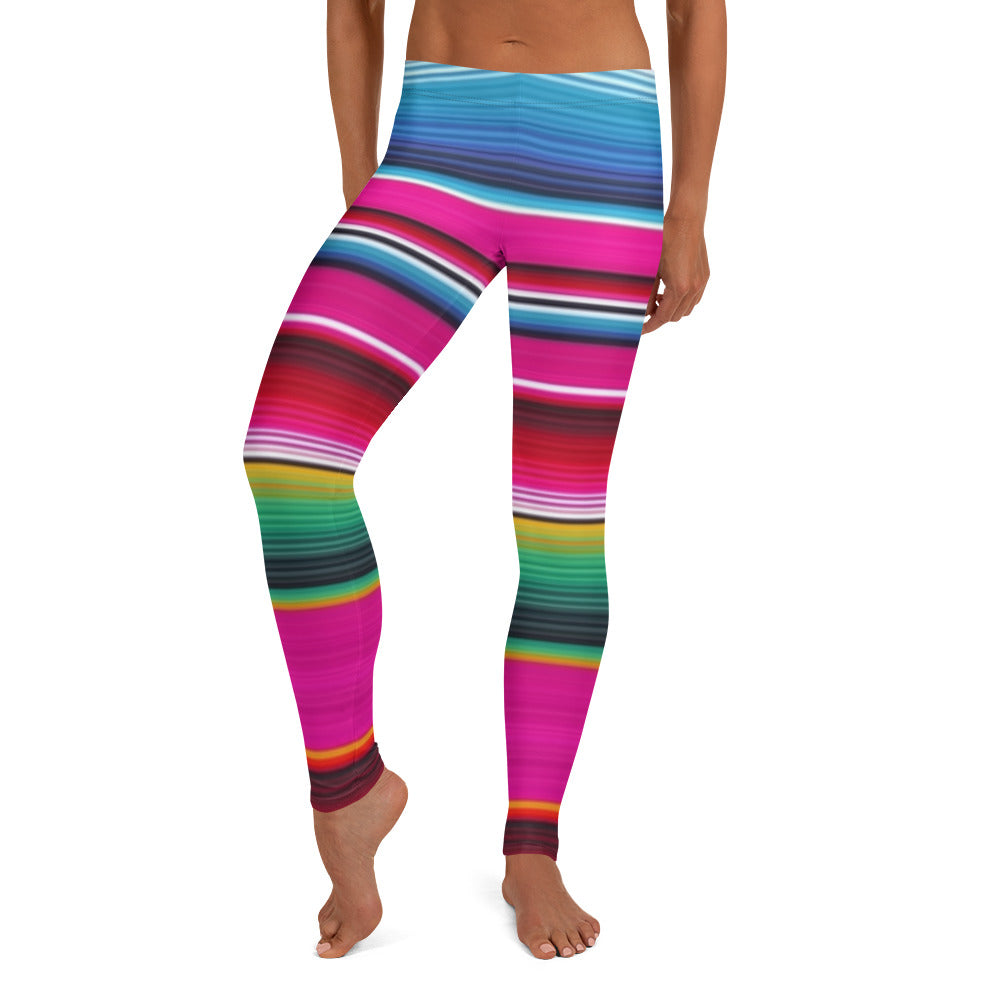 Mexican Serape Hot Pink Leggings