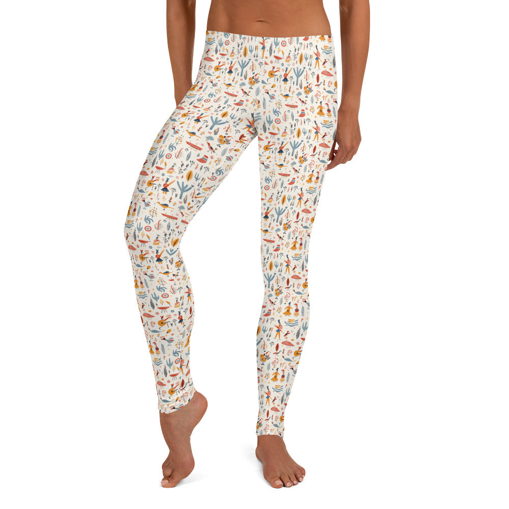 Latin Countryside Art Pattern Leggings