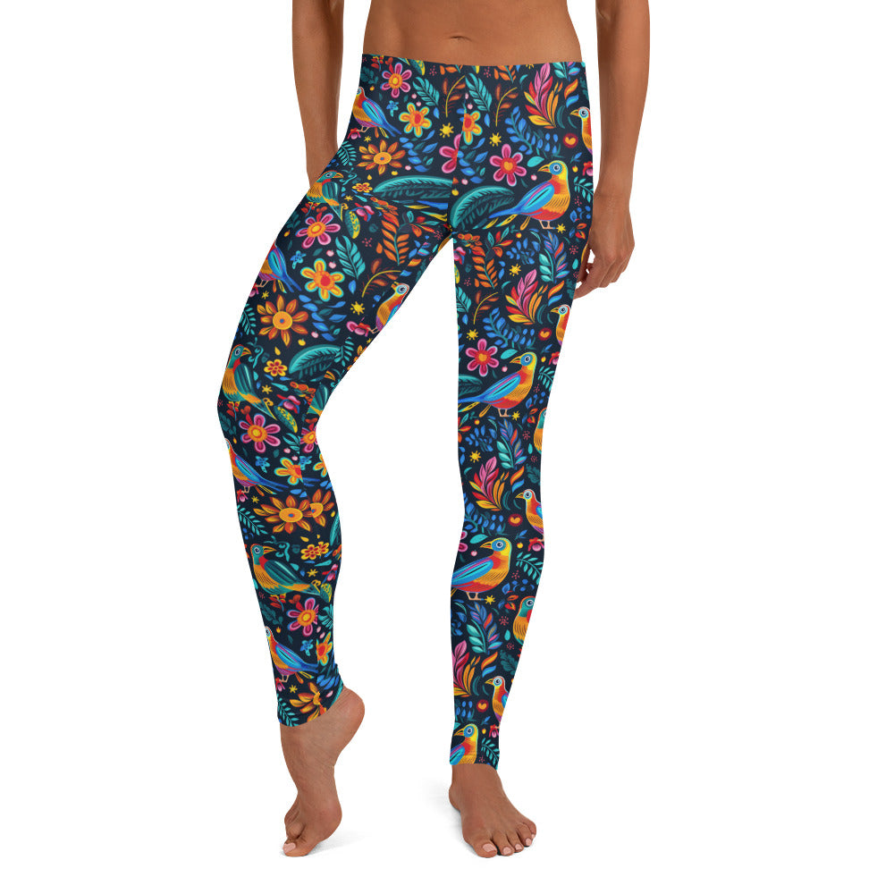 Blue Bird Garden Latin Art Leggings