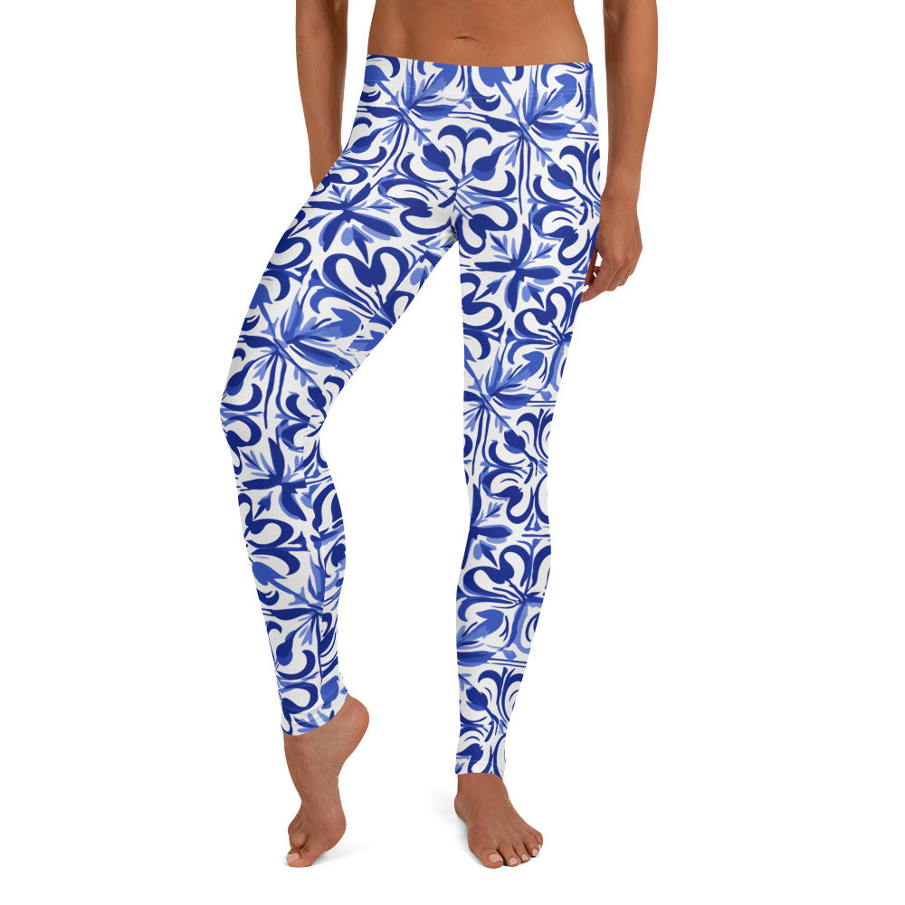 Azul Geometry Mexican Pattern Leggings