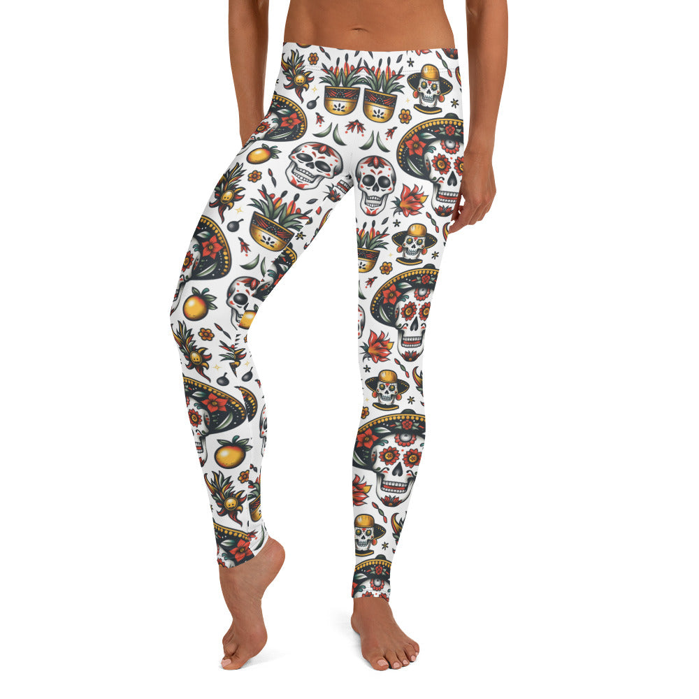 Mexican Sugar Skull Pattern Leggings