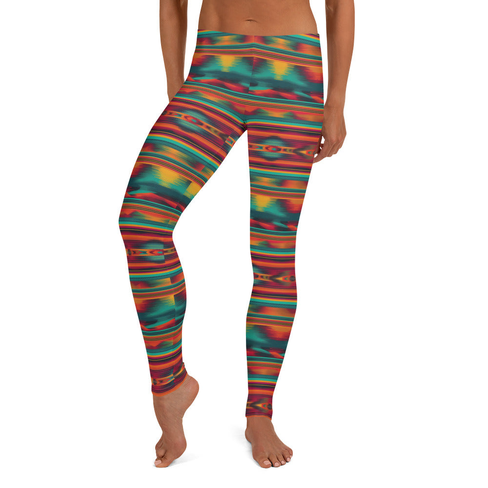 Latin Wave Fabric Design Pattern Leggings