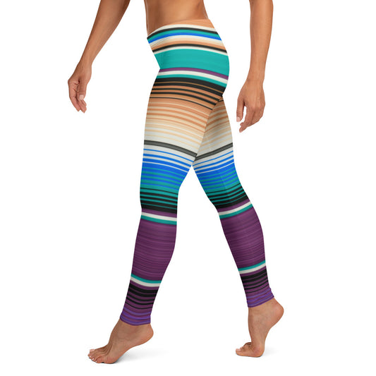 Mexican Serape Shades of Purple Leggings