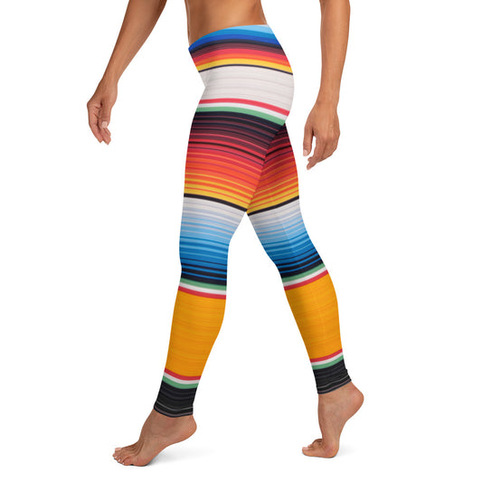 Mexican Serape Shades of Orange Leggings