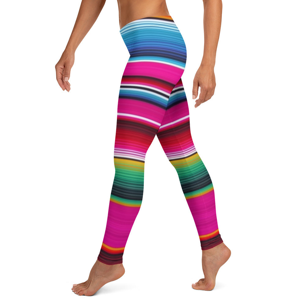 Mexican Serape Hot Pink Leggings