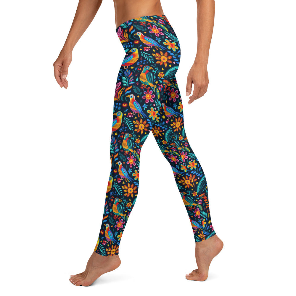 Blue Bird Garden Latin Art Leggings