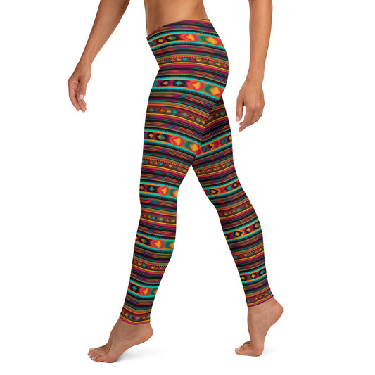 Mexican Fabric Design Pattern Leggings